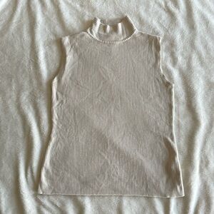 Cream crewneck sweater vest
